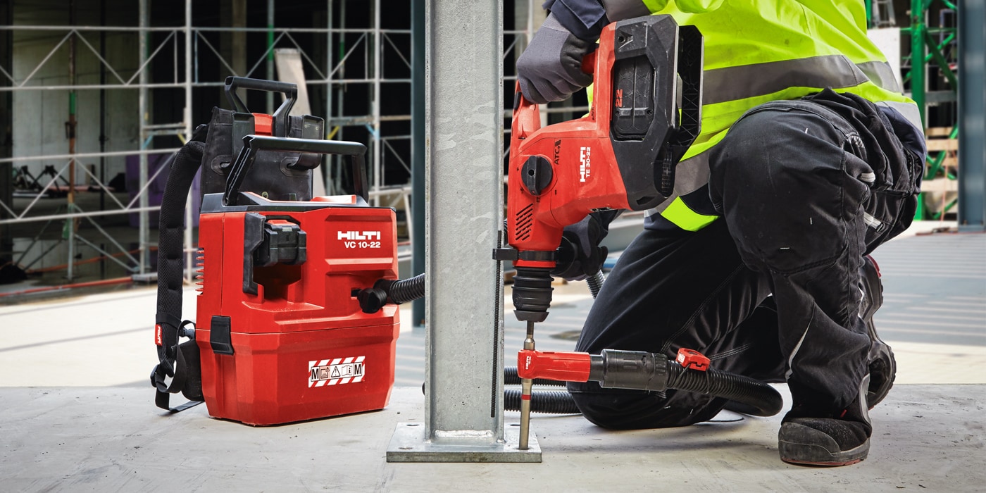 Nahezu staubfreies Arbeiten mit Hilti Akku-Staubsauger VC 10-22