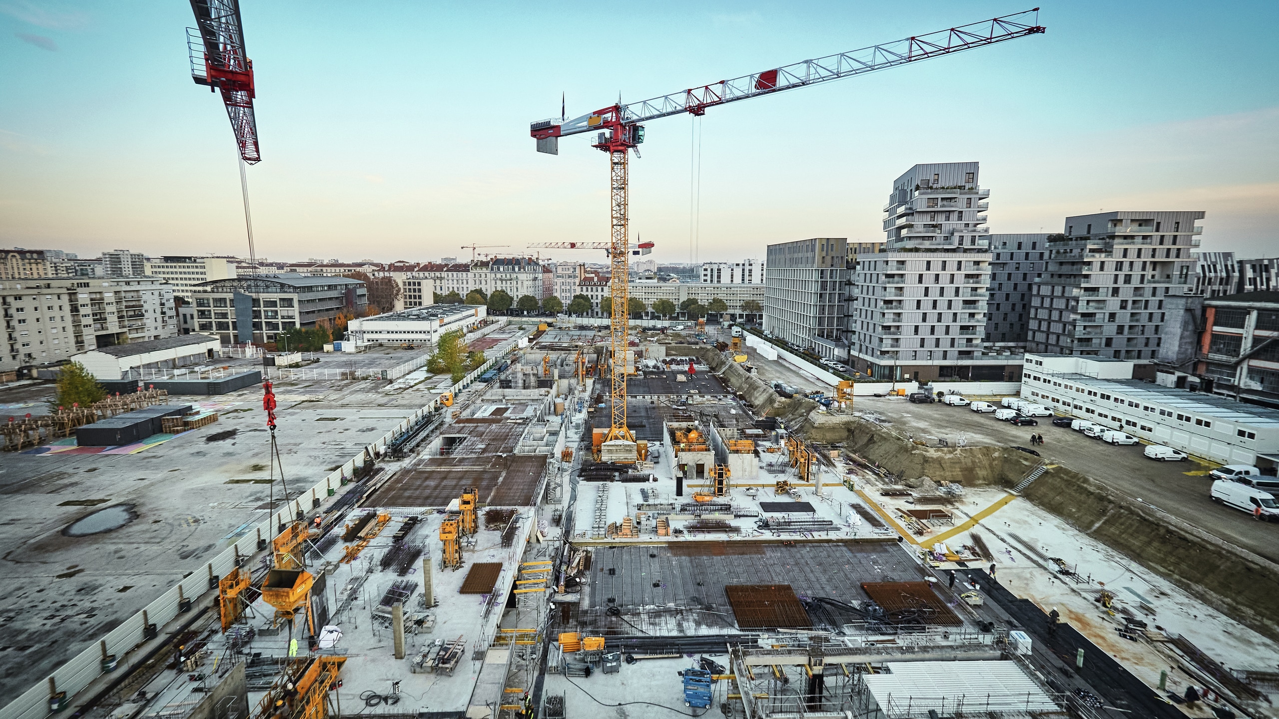 Luftaufnahme einer Baustelle