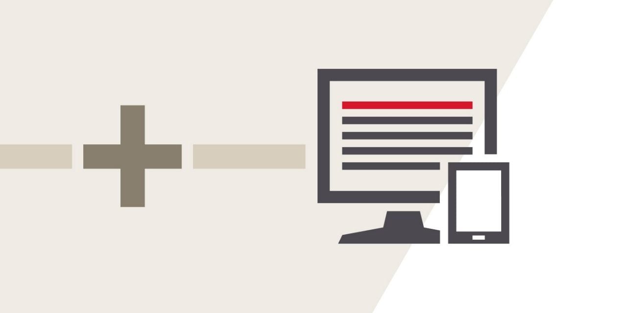 Ein Computerscreen und ein Tablet als Vektorgrafiken.