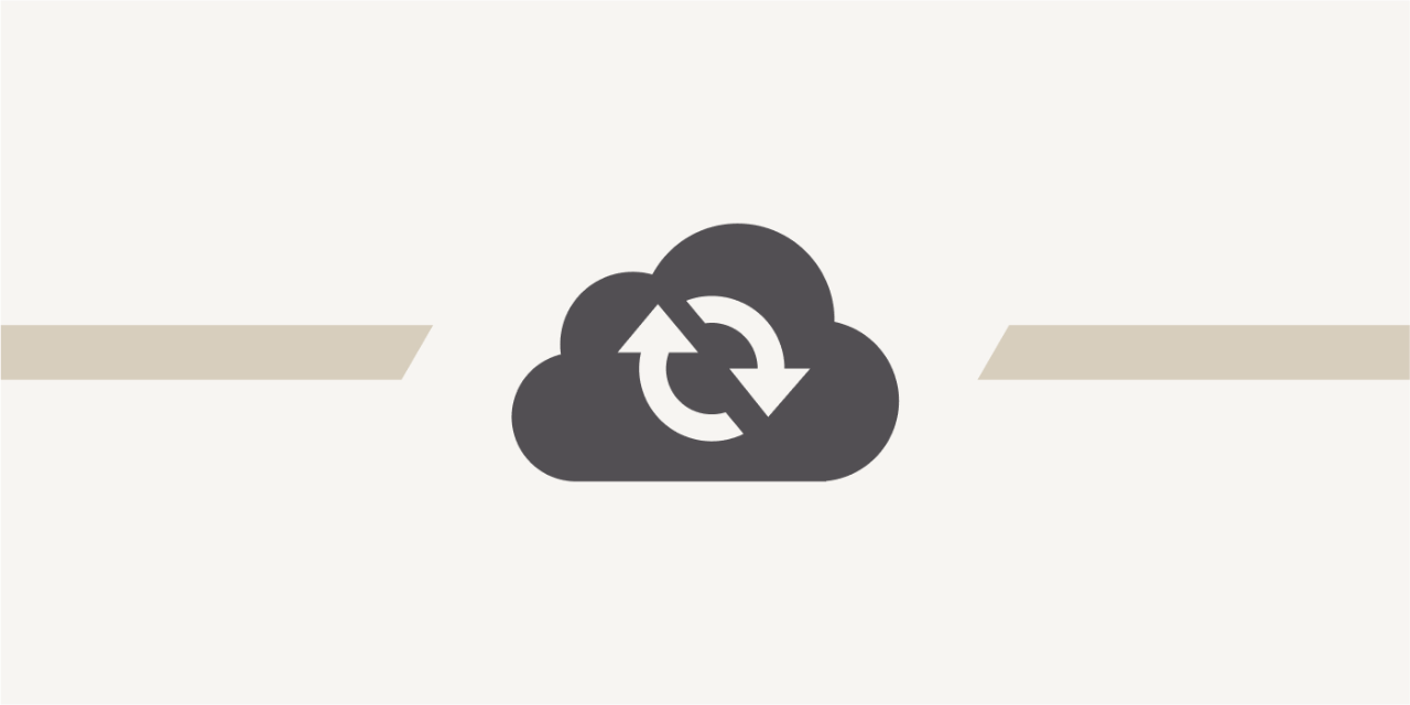 Eine graue Illustration, die eine Cloud zeigt.