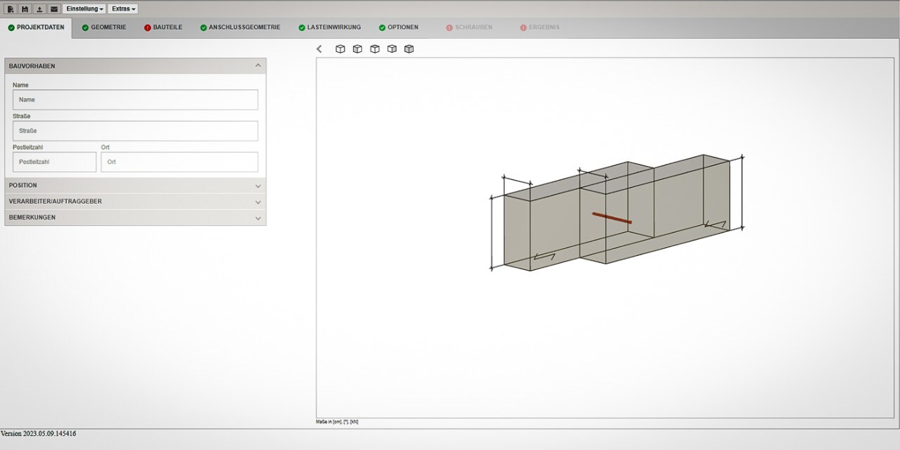 Holzbauschrauben Bemessungssoftware: Profis Engineering Suite mit dem Modul „Holzverbindungen“