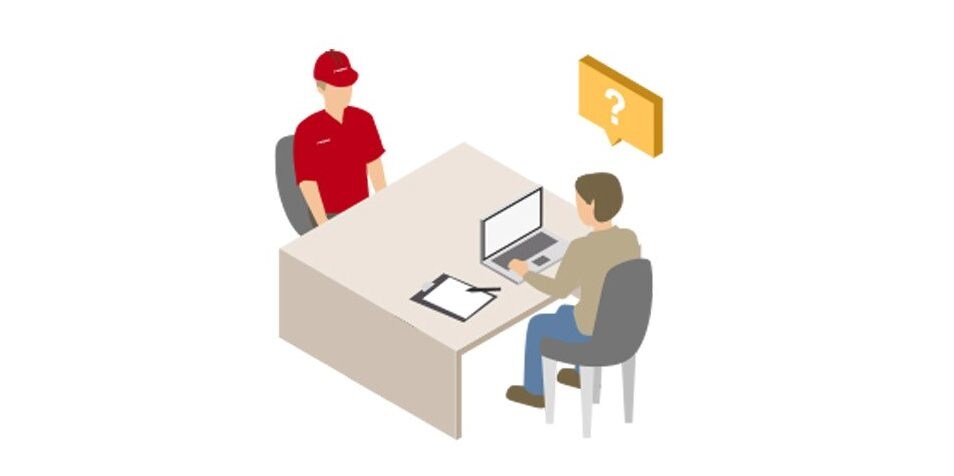 Icon mit zwei Menschen im Beratungsgespräch