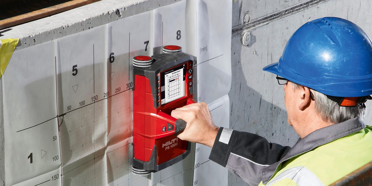 Display in english, PS 1000 X-Scan, PS 1000-B, Industrial, Concrete Inspection, Detection, Imagescan, Reinforcing bars, Rebar inspection, Radar