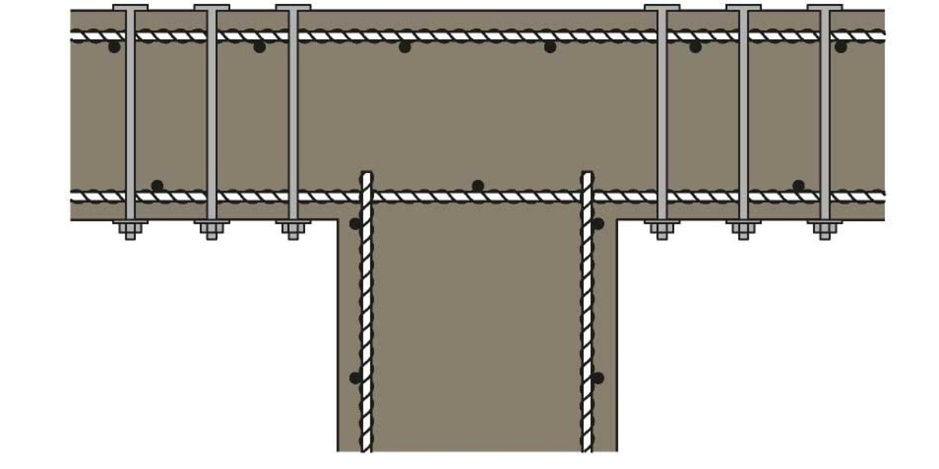 Post installed rebar shear reinforcement Eurocode 2 solution