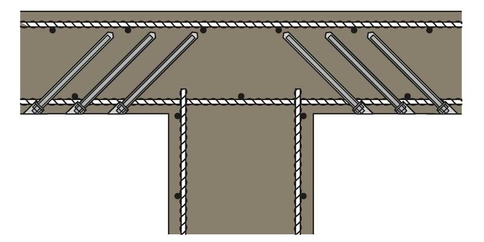 Post installed rebar shear reinforcement Hilti design solution