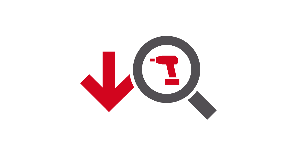 Symbol, das verringerter Suchaufwand von Geräten zeigt