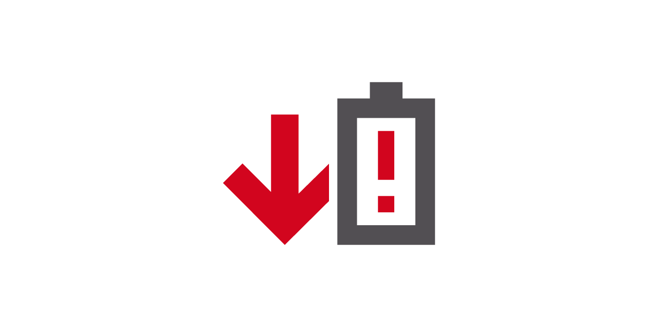 Symbol, das verringerter Aufwand bei der Handhabung von Akkus zeigt