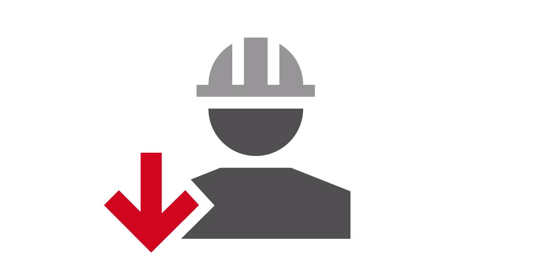 Symbol, das Vermeidung von Mitarbeiterausfällen zeigt