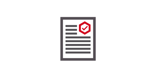 Illustration of one page document with red check mark
