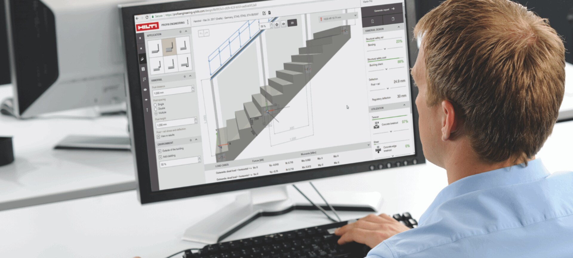 Konstruktion eines Handlaufs mit PROFIS Engineering Suite