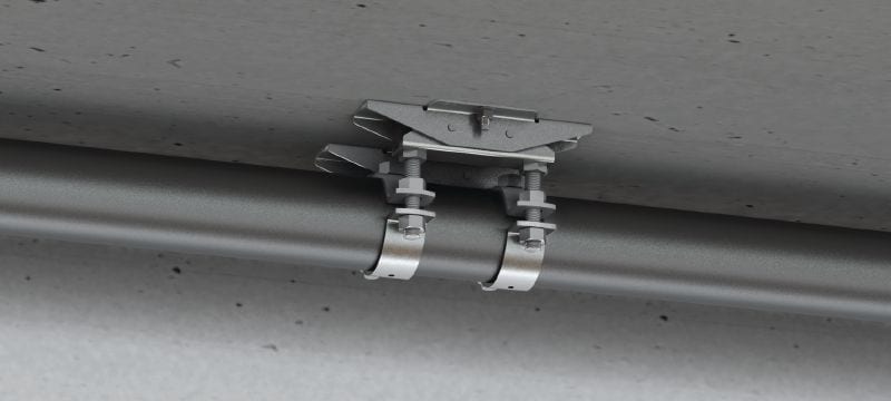 MFP-CLD-I Kompakt-Fixpunktbefestigung Verzinkte, schallgedämmte Kompakt-Festpunktbefestigung für leichte/mittlere Anwendungsbelastungen bis maximal 8 kN Anwendungen 1