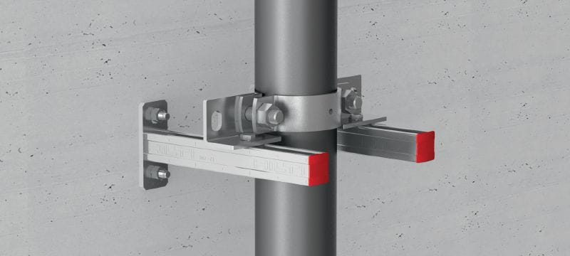 MFP-SA Festpunktadapter für Installationsschächte Galvanisch verzinkter Adapterwinkel für Festpunke Steigschächten Anwendungen 1