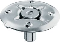 Folie 1 von 3 (selected): Gitterrost-Befestigungsscheibe X-FCM-F (Duplex-beschichtet) Duplex-beschichteter Gitterrost-Befestigungsteller zur Befestigung von Bodenrosten mit Gewindebolzen in leicht korrosiven Umgebungen