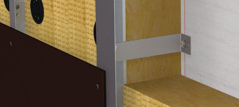 MFT-VS S Konsolen Kleine Edelstahlkonsolen für die Befestigung hinterlüfteter Fassaden mit hoher thermischer Effizienz und Brandschutzanforderungen Anwendungen 1