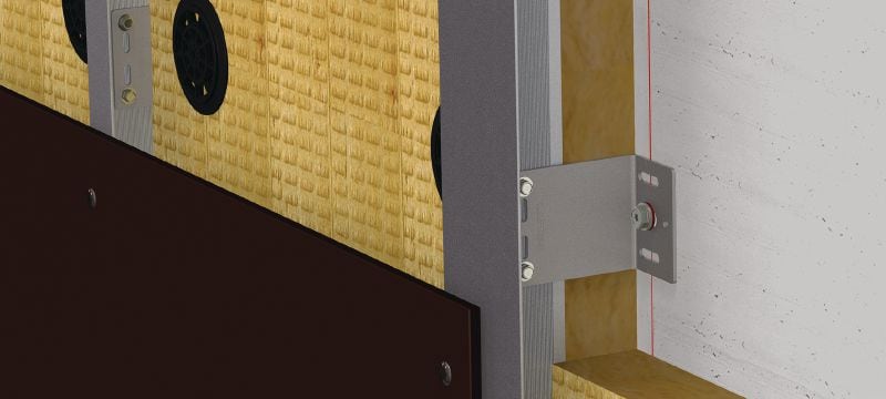 MFT-VS M Konsolen Mittelgroße Edelstahlkonsolen für die Befestigung hinterlüfteter Fassaden mit hoher thermischer Effizienz und Brandschutzanforderungen Anwendungen 1