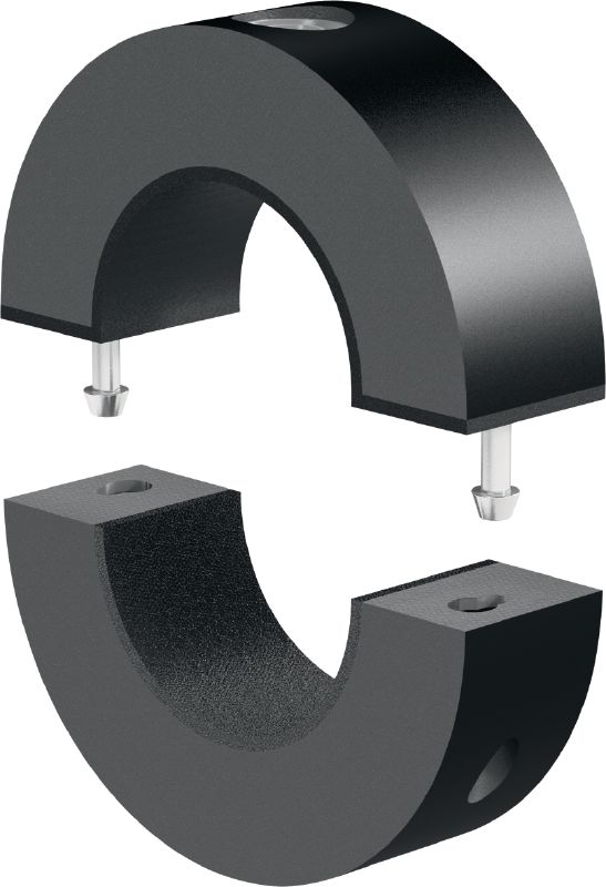 Bild 2 von 8: MRP-KF Kälterohrschelle mit Schnellverschluss Kälterohrschelle mit hochdichter Isolierung und Schnellverschluss für schwere Anwendungen in der Kältetechnik