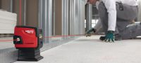 Gehen Sie zu Folie 5 von 5: Lot- und Linienlaser PMC 46 Kombilaser mit 2 Linien und 4 Punkten zum Loten, Nivellieren, Fluchten und Abstecken rechter Winkel mit rotem Laserstrahl Anwendungen 4