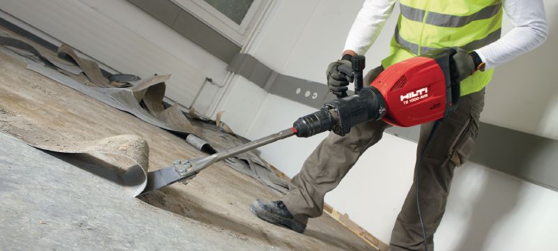 Bild 2 von 3: TE-S FS Spachtelmeißel Extra scharfe TE-S Spachtelmeißel zum Abtragen von Bodenbelägen und Beschichtungen in Verbindung mit Abbruchgeräten Anwendungen 1