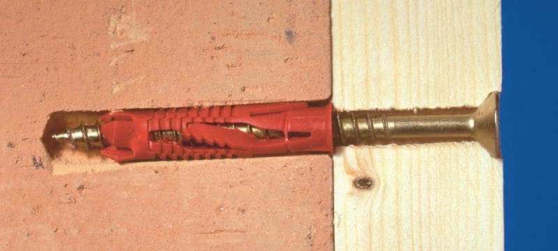 HUD-1 Kunststoffdübel Kostengünstige Universal-Kunststoffdübel für leichte Befestigungen in Hohl- und Massivwänden Anwendungen 1