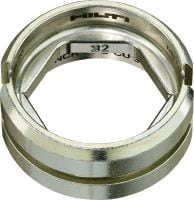 Gehen Sie zu Folie 4 von 6: DIN-Kabelpresseinsätze 6T für Kupfer DIN-Pressbacken mit 6 Tonnen Presskraft für Laschen und Verbinder aus Kupfer bis 300 mm²
