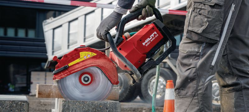 Akku-Trennschleifer DSH 600-22 Akku-Trennschleifer für schwere Arbeiten an Beton, Metall und Mauerwerk (kabellose Nuron Geräteplattform) Anwendungen 1