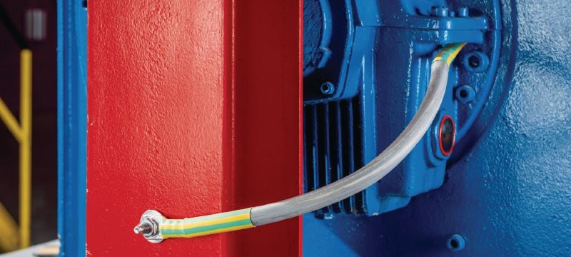 Gewindeschraubbolzen S-BT ER HC Gewindeschraubbolzen (Edelstahl, metrisches Gewinde) für elektrische Verbindungen in Stahl in stark korrosiven Umgebungen, empfohlener maximaler Querschnitt des verbundenen Kabels 120 mm² Anwendungen 1