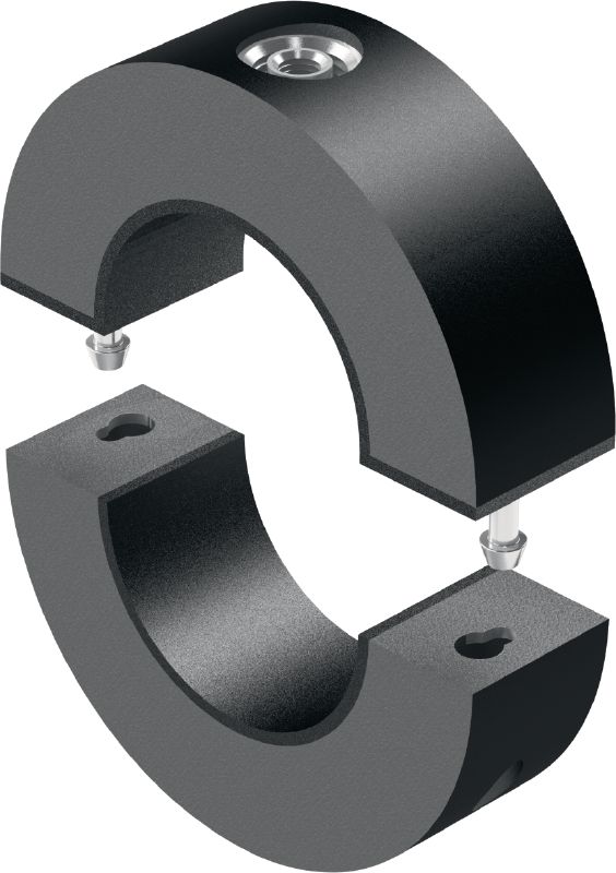 Bild 4 von 8: MRP-KF Kälterohrschelle mit Schnellverschluss Kälterohrschelle mit hochdichter Isolierung und Schnellverschluss für schwere Anwendungen in der Kältetechnik