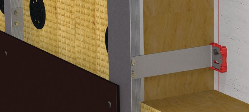 MFT-VSI S Konsolen Kleine Edelstahlkonsole mit vormontiertem Trennelement für die Befestigung hinterlüfteter Fassaden mit hoher thermischer Effizienz und Brandschutzanforderungen Anwendungen 1