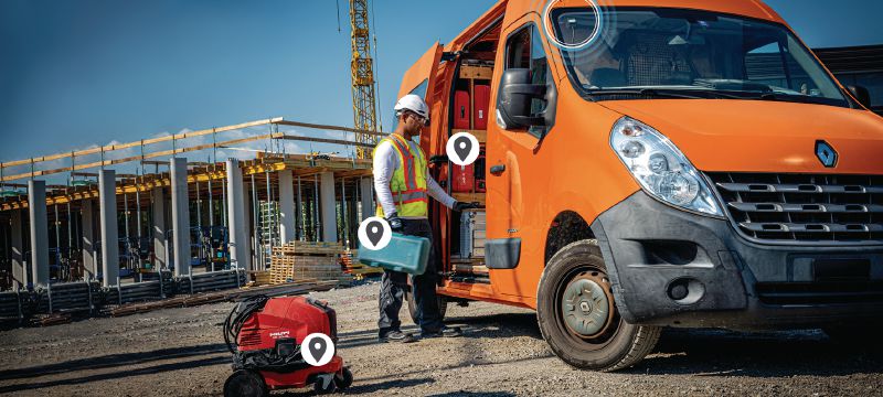 Bestandsverwaltung für Transporter Telematik-Gateway für Transporter als All-in-One-Lösung für die Verfolgung von Fahrzeugstandort und Inventar (Hilti ON!Track) Anwendungen 1