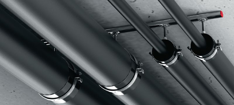 MIP-M Kälterohrschelle (mittelstark isoliert) Galvanisch verzinkte Kälterohrschelle mit einer Dämmstoffstärke von 20–25 mm Anwendungen 1