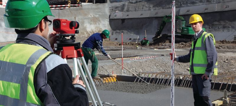 Optisches Nivelliergerät POL 15 Nivelliergerät für häufig anfallende Nivellierarbeiten mit 28fach-Vergrößerung Anwendungen 1