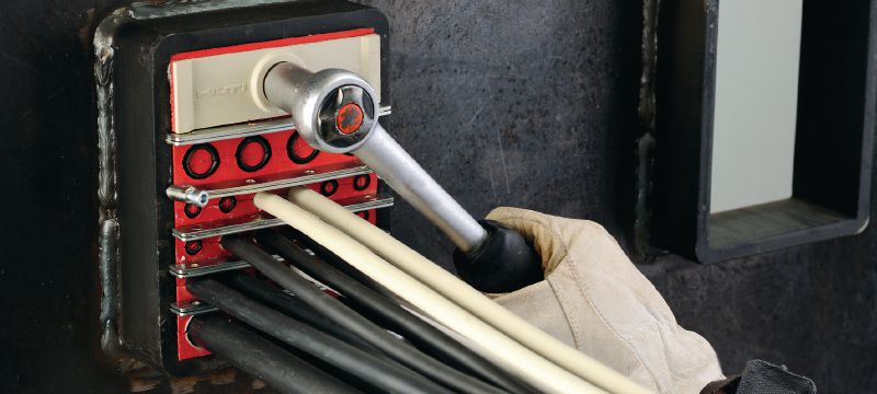 Bild 3 von 4: Keilklemm-Sets CFS-T Keilklemm-Set zum schnellen und einfachen Herstellen einer abschließenden, effektiven Abdichtung für Kabeldurchführungsrahmen Anwendungen 1