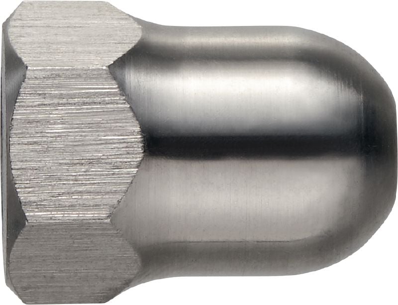DN-R Edelstahl-Hutmutter Hutmutter aus Edelstahl zur Verwendung mit HST3-R Bolzenankern in korrosiven Umgebungen, um eine glatte Oberfläche ohne scharfe Gewinde zu schaffen