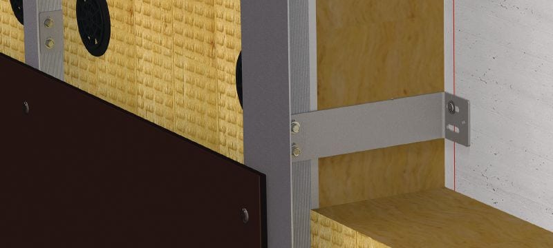 MFT-VS S Konsolen Kleine Edelstahlkonsolen für die Befestigung hinterlüfteter Fassaden mit hoher thermischer Effizienz und Brandschutzanforderungen Anwendungen 1