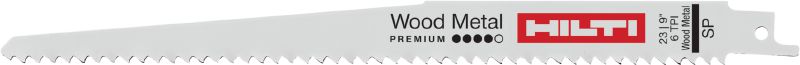 Premiumleistung beim Schnitt in Holz, das Metall enthält Säbelsägeblatt in Premium-Qualität für Abbrucharbeiten an Holzkonstruktionen, die Metall enthalten. Stark in Metall und schnell in Holz
