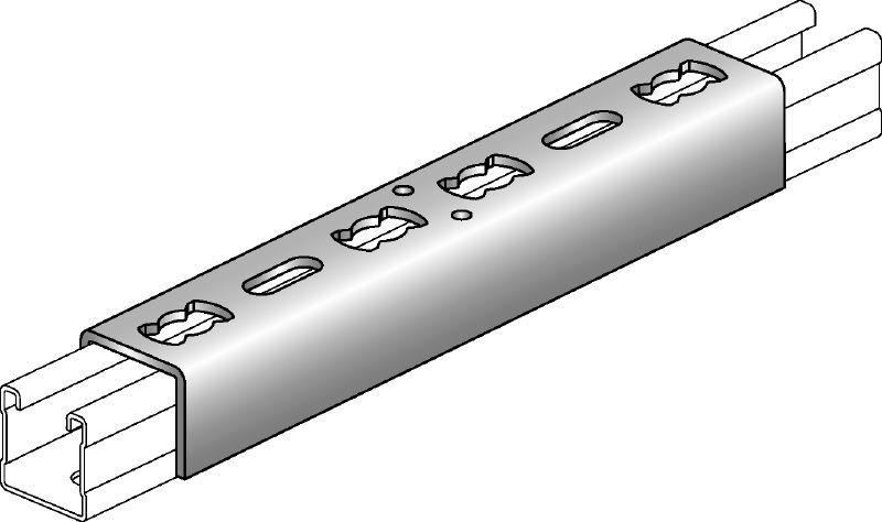 MQV Schienenverbinder Verzinkter Verbindungsknopf zur Verwendung als Längsverlängerung für MQ Profilschienen