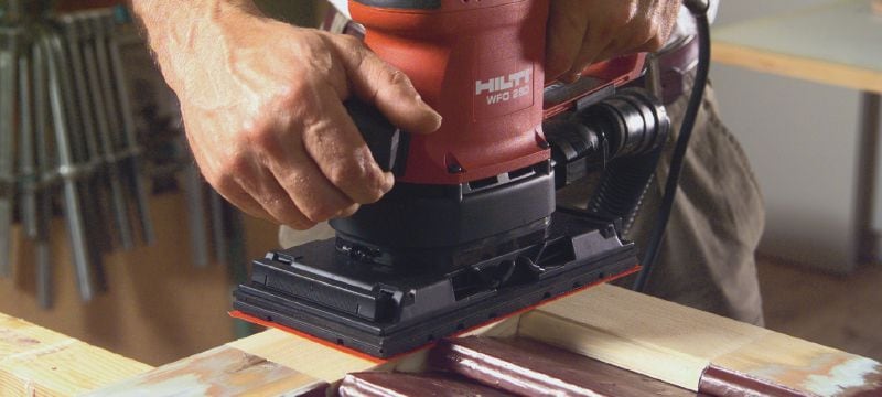 Bild 4 von 5: Schwingschleifer WFO 280 Schwingschleifer mit Drehzahlsteuerung und reduzierten Vibrationen für ein effizienteres Abschleifen großer Flächen Anwendungen 1