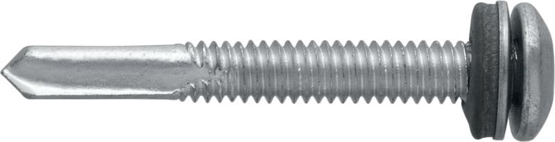 Metallbau-Selbstbohrschrauben S-MD 35 PS Selbstbohrschraube mit Linsenkopf (A2 Edelstahl) mit 12-mm-Unterlegscheibe für dicke Metall-Metall-Befestigungen (bis 15 mm)