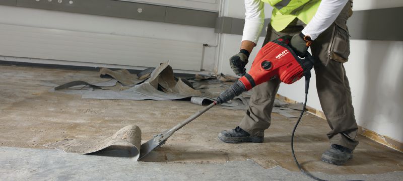Bild 2 von 3: TE-Y FS Spachtelmeißel Extra scharfe SDS Max (TE-Y) Spachtelmeißel zum Abtragen von Bodenbelägen und Beschichtungen in Verbindung mit Abbruchgeräten Anwendungen 1