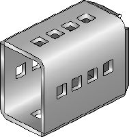 MIC-SC Verbinder Feuerverzinkter Verbinder zur Verwendung mit MI Grundplatten, die eine freie Ausrichtung des Montageträgers erlauben