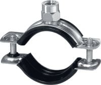MP-HI Rohrschelle mit Schnellverschluss leicht (schallgedämmt) Galvanisch verzinkte Rohrschelle der Premium-Leistungsklasse mit Schnellverschluss für leichte Anwendungen