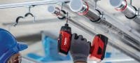 Gehen Sie zu Folie 6 von 10: MP-L-I mit Schnellverschluss für leichte Anwendungen Galvanisch verzinkte Rohrschelle, schallgedämmt, mit Schnellverschluss für leichte Anwendungen Anwendungen 3