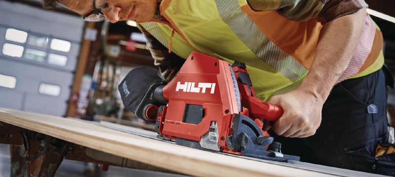 Bild 4 von 5: SC 6WP-22 Akku-Tauchsäge Tauchsäge mit hoher Staubaufnahmerate für saubere und kontrollierte, gerade Präzisionsschnitte in Holz bis 53 mm│2-1/8 Zoll Tiefe in Verbindung mit einer Führungsschiene Anwendungen 1
