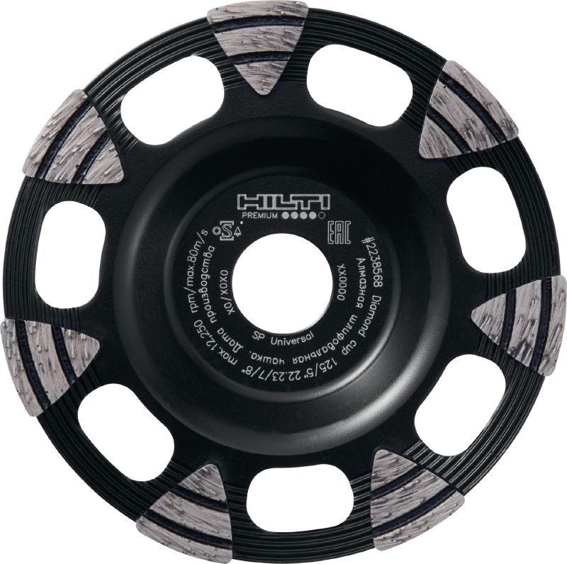 Bild 1 von 5: Diamanttopfscheibe SP Universal Diamanttopfscheibe der Premium-Leistungsklasse für zügiges Winkelschleifen auf Beton, Estrich und Naturstein