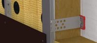 Gehen Sie zu Folie 5 von 6: MFT-VSI M Konsolen Mittelgroße Edelstahlkonsole mit vormontiertem Trennelement für die Befestigung hinterlüfteter Fassaden mit hoher thermischer Effizienz und Brandschutzanforderungen Anwendungen 1