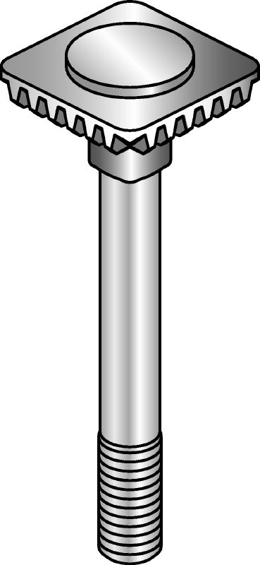 MIA-EH Feuerverzinkte Schraube mit integrierter Zahnplatte für eine einfachere Befestigung und Einhand-Justierung von MI und MIQ Verbindern