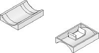 Folie 1 von 1 (selected): ME-GW Feuerverzinkte Gegenwanne mit Einrastmechanismus zur Verwendung mit Hilti Bügelschellen