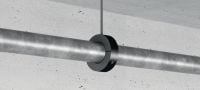 Gehen Sie zu Folie 5 von 8: MRP-KF Kälterohrschelle mit Schnellverschluss Kälterohrschelle mit hochdichter Isolierung und Schnellverschluss für schwere Anwendungen in der Kältetechnik Anwendungen 1