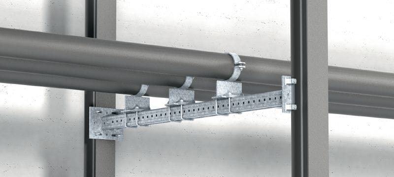 MI-SGC M12 Feuerverzinkte Einzel-Trägerklammer zur Verbindung von MIQ Stahl-Grundplatten mit Stahlträgern Anwendungen 1