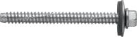 Gewindefurchschrauben S-MP 62S Gewindefurchschraube (A2 Edelstahl) mit 19-mm-Unterlegscheibe zur Befestigung von Stahl-/Aluminiumblechen und Sandwichpaneelen an HTU-Schienen